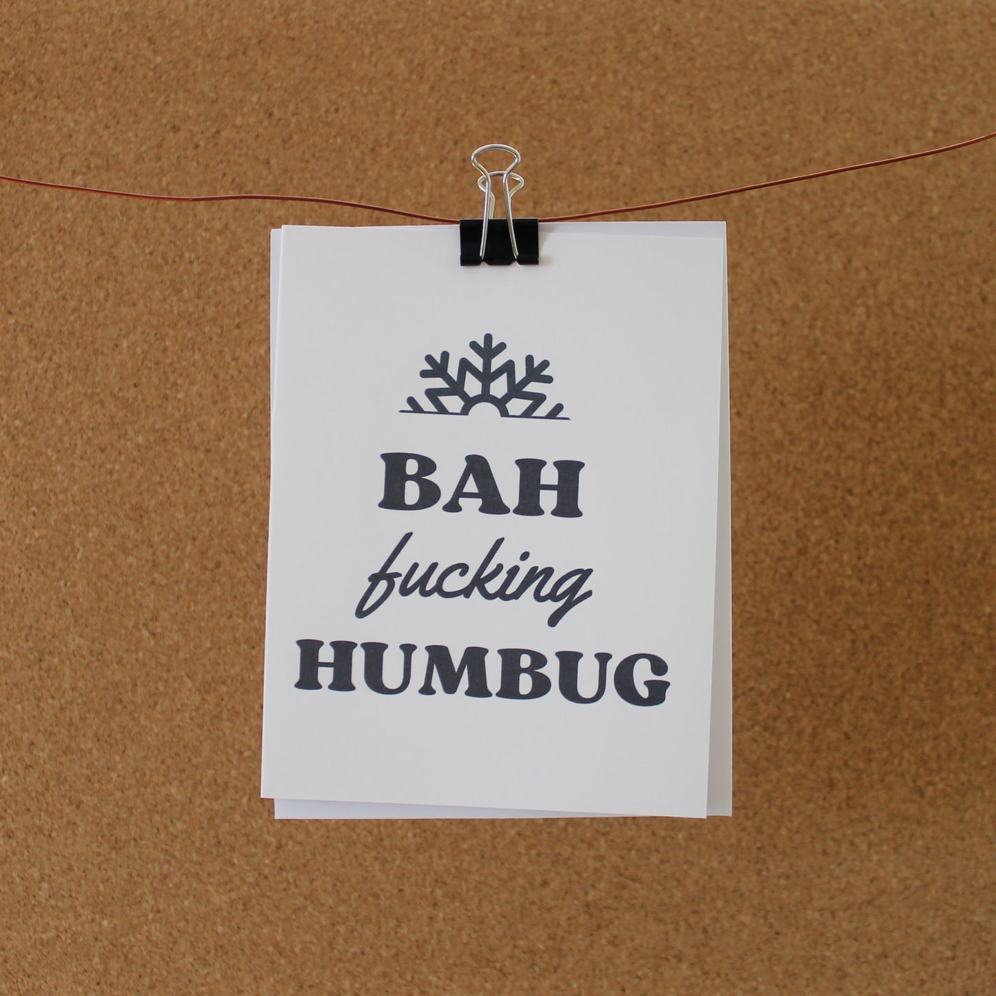 Funny Holiday Card: "Bah Fucking Humbug"